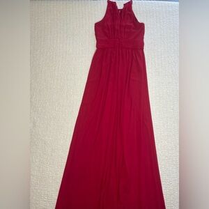 David’s Bridal Long Chiffon High Neck Bridesmaid Dress 

Size 6